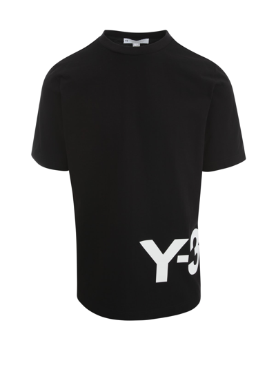 Y-3 20th Anniversary Logo Cotton T-shirt In Black