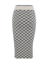 Elisabetta Franchi Midi Skirt With Lettering In Butter Black