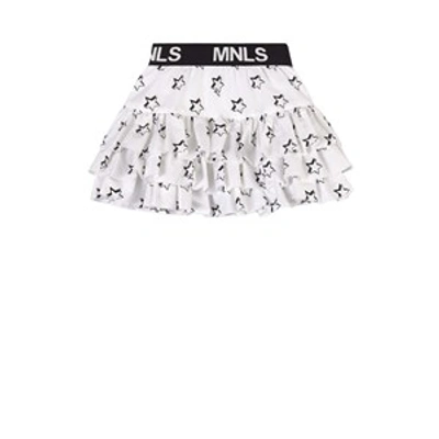 Monnalisa Kids' Girls White Cotton Stars Skirt