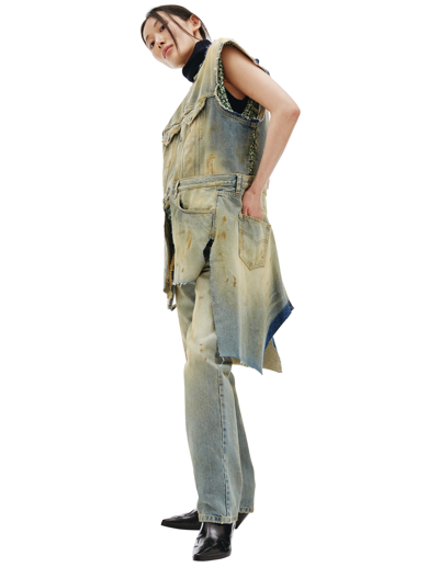 MAISON MARGIELA VINTAGE EFFECT DENIM VEST