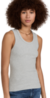 Agolde "ribbed Poppy Sleeveless In Grey Heather