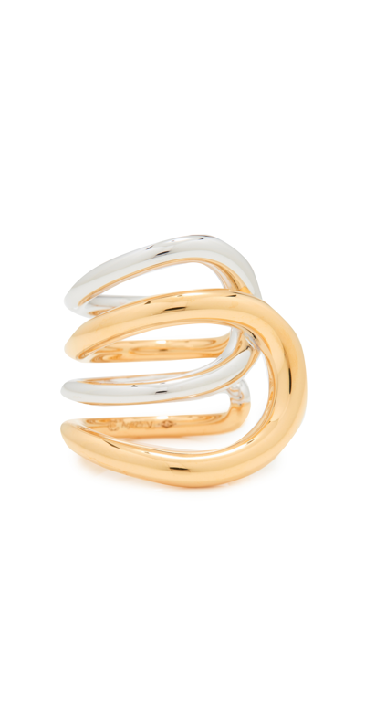 Charlotte Chesnais Daisy Bicolor Ring In Gold Vermeil And Silver