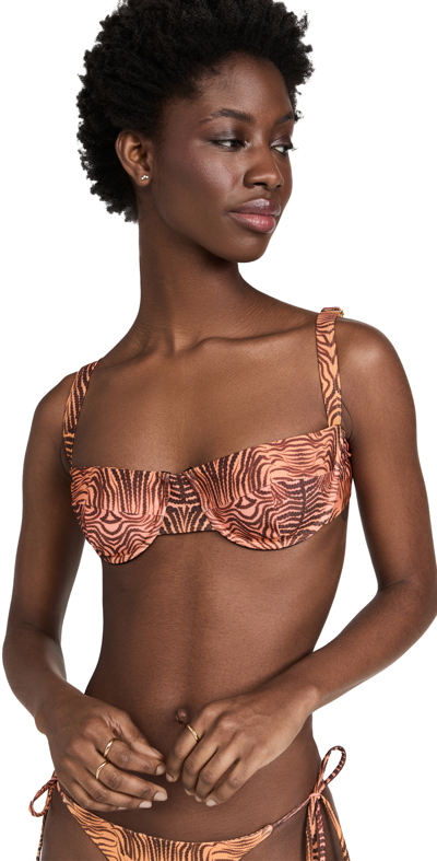 Fe Noel Simone Bikini Top In Gradient Ritual Print