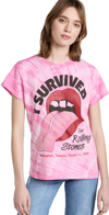 MADEWORN ROLLING STONES TIE DYE TEE PINK TIE DYE