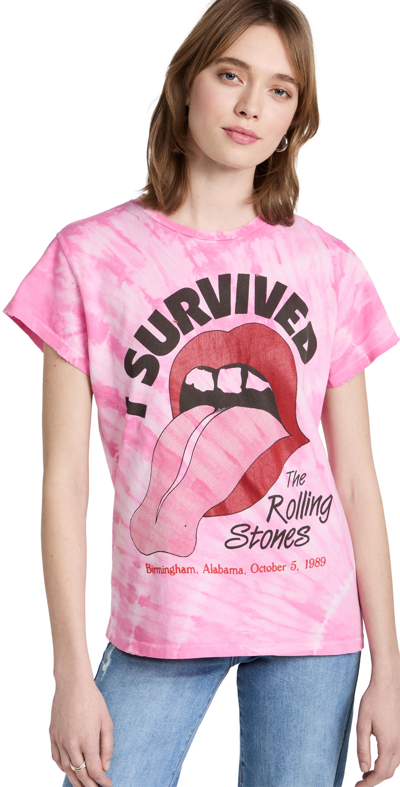 Madeworn The Rolling Stones Tee Shirt Tie Dye Tee Shirt In Pink