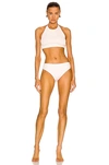 Bottega Veneta Nylon Crinkle Bikini Set In White