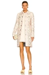 Bottega Veneta Women's Wardrobe Embossed Leather Belted Coat In Cantaloupe & Black