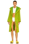 Bottega Veneta Intreccio Jacquard Cotton Terry Bathrobe In Parakeet & Kiwi