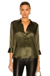 L'agence Dani Silk Charmeuse Blouse In Beetle