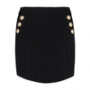 Balmain Button-detail Ribbed Knitted Skirt In 0pa Noir
