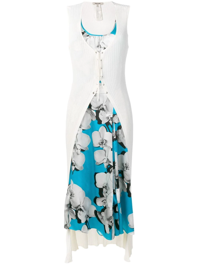 Roberto Cavalli Hybrid Cardigan Dress In Blue