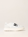 Mm6 Maison Margiela Slip-on In Pelle Con Fascia Elastica Logata In White