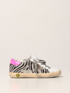 GOLDEN GOOSE SUPER-STAR CLASSIC GOLDEN GOOSE SNEAKERS IN LEATHER AND ANIMALIER PONY,C81360005