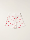 Monnalisa Jogging Shorts With All-over Hearts In White