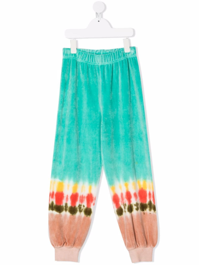 Molo Multicolor Sweatpants For Kids With Tie Dye Details In Blue