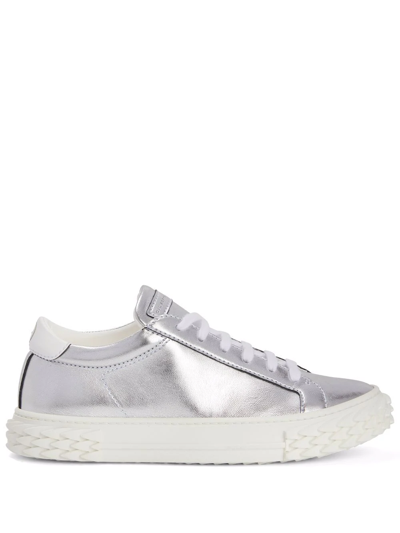 Giuseppe Zanotti Ecoblabber Metallic Sneakers In Silver