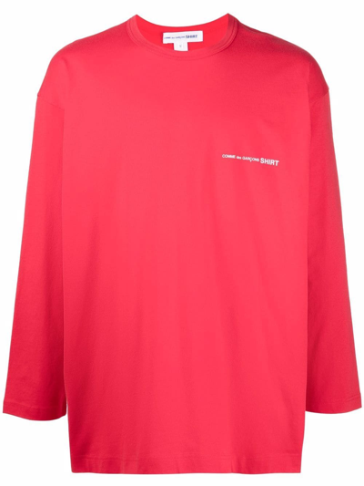 Comme Des Garçons Shirt Chest Logo-print Jumper In Red