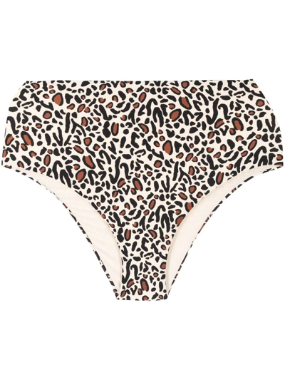 Nanushka Leopard-print High-rise Bikini Briefs In Pink