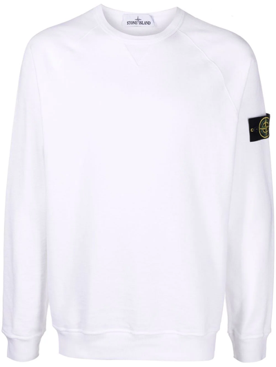 Stone Island White Cotton Classic Sweatshirt