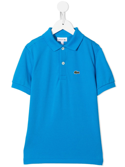 Lacoste Teen Embroidered Logo Polo Shirt In Blau