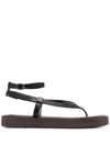 By Far Cece Textured-leather Sandals In Black