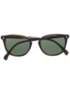 Oliver Peoples Finley Esq. Rectangle Frame Sunglasses In Brown