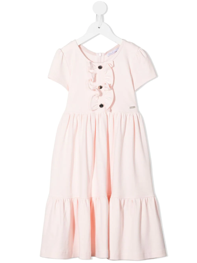 Patachou Kids' Ruffle-trim Smock Dress In Pink