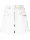 Kenzo High-waisted Denim Shorts In Blue