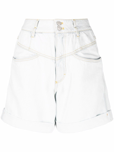 Kenzo High-waisted Denim Shorts In Blue