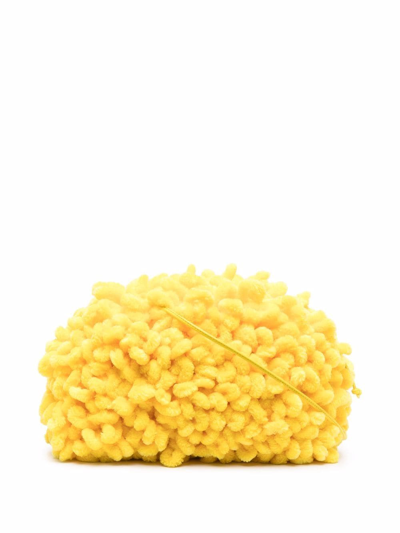 Bottega Veneta Mini Pouch Mop Chenille Crossbody Bag In Yellow