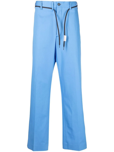 Marni Tailored Straight-leg Trousers In Blue