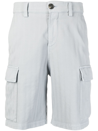 Brunello Cucinelli Garment-dyed Cotton-twill Drawstring Cargo Shorts In Fiordaliso Solo X Nrf