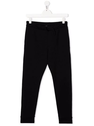 Dsquared2 Teen Logo-print Cotton Track Pants In Black