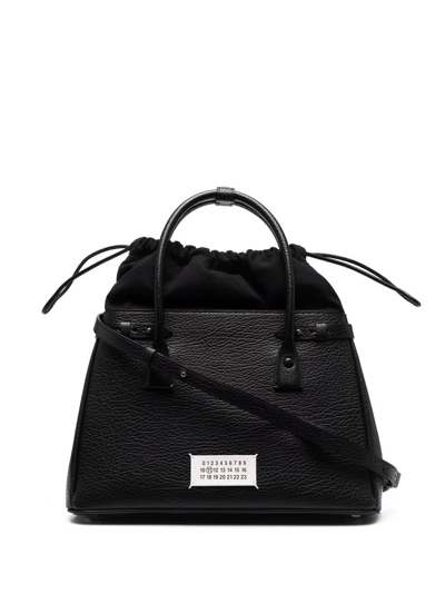 Maison Margiela 5ac Drawstring Logo-plaque Tote Bag In Black