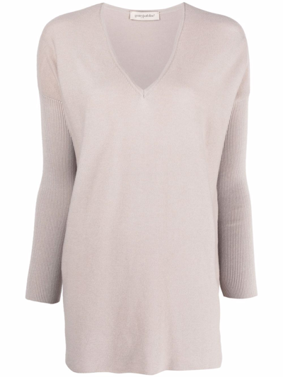 Gentry Portofino V-neck Long-sleeved T-shirt In Neutrals