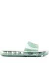Tory Burch Turquoise Tpu Bubble Jelly Sandals In Green