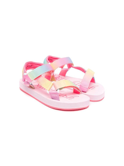 Billieblush Kids' Gradient-strap Flat Sandals In Pink