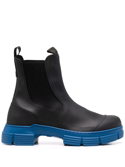 Ganni City Recycled-rubber Boots In Black