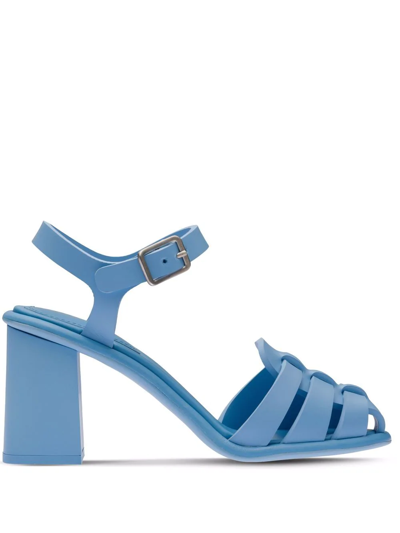 Miu Miu Eva Ankle Strap 85mm Sandals In Blue
