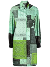 Kenzo Shirt Dress With Paisley Print In Green