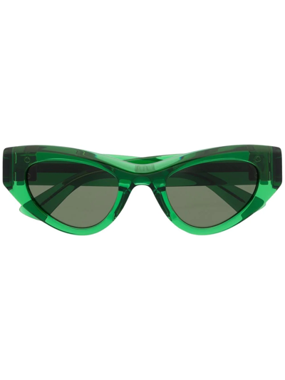 Bottega Veneta Angle Cat-eye Sunglasses In Green