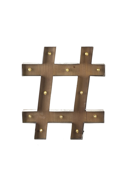 Unbranded Heaven Sends Led Hashtag Sign (wood) (14.2 X 2 X 16.3 Inches) In Red