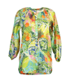 Staud Vincent Linen Long Sleeve Tunic In Capri Tree