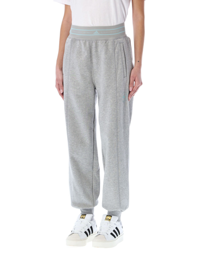 Adidas By Stella Mccartney Logo-print Organic Cotton Track Pants In Grey