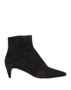 Isabel Marant Black Suede Ankle Boots In Black