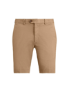 Ralph Lauren Purple Label Eaton Stretch-cotton Shorts In Khaki