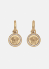 Versace Crystal La Medusa Greca Earrings In Gold