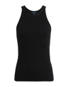 Polo Ralph Lauren Ribbed Sleeveless Tank Top In Black