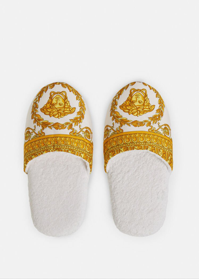 Versace I ♡ Baroque Slippers In White