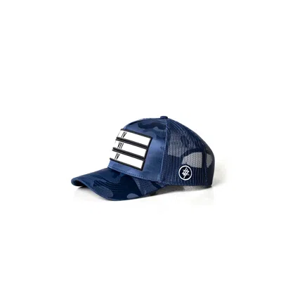 474 Co Men's 474 Camo 3 Bars Trucker Hat - Navy Blue